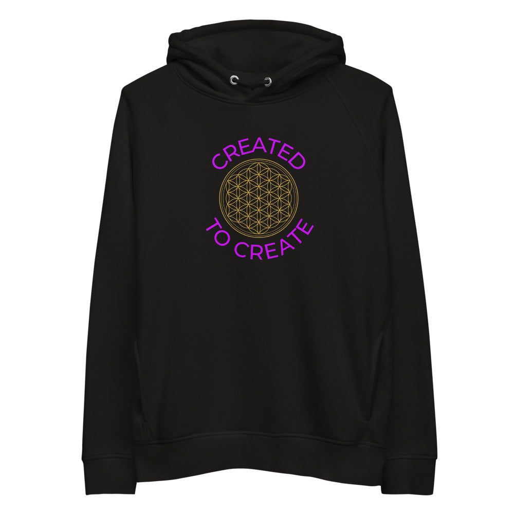 Unisex Created To Create (Flower Of Life) Pullover Hoodie (Eco-Friendly)