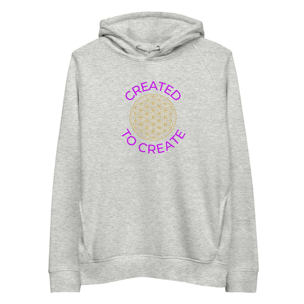 Unisex Created To Create (Flower Of Life) Pullover Hoodie (Eco-Friendly)