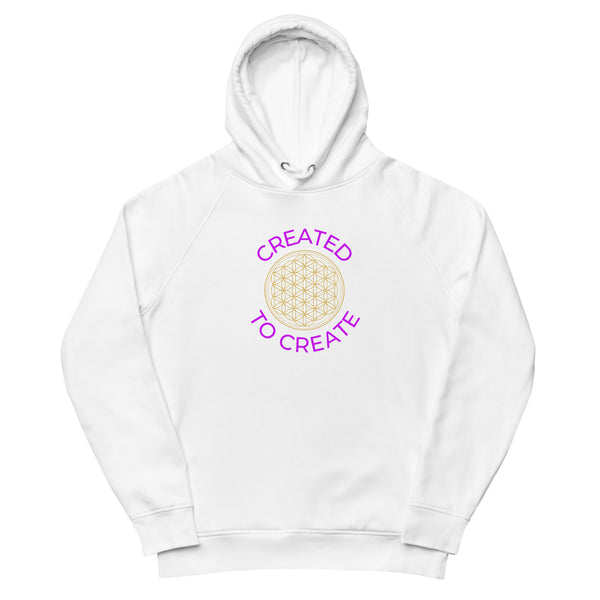 Unisex Created To Create (Flower Of Life) Pullover Hoodie (Eco-Friendly)