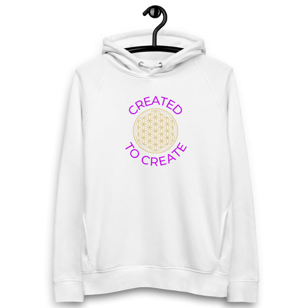 Unisex Created To Create (Flower Of Life) Pullover Hoodie (Eco-Friendly)