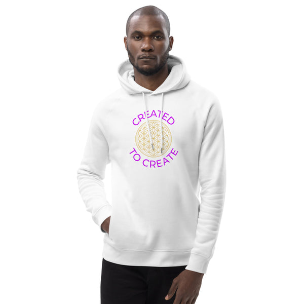 Unisex Created To Create (Flower Of Life) Pullover Hoodie (Eco-Friendly)