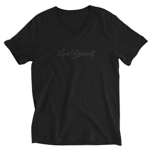 Unisex Short Sleeve V-Neck Love Yourself T-Shirt