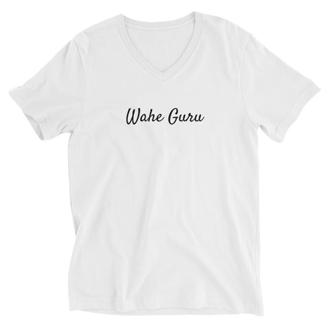 Unisex Short Sleeve V-Neck Wahe Guru T-Shirt