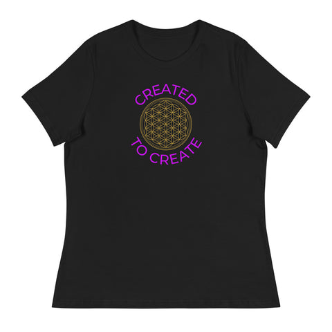 Women's Created To Create (Flower Of Life) T-Shirt (Relaxed Fit)