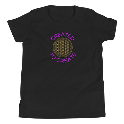 Youth Short Sleeve Created To Create (Flower Of Life) T-Shirt